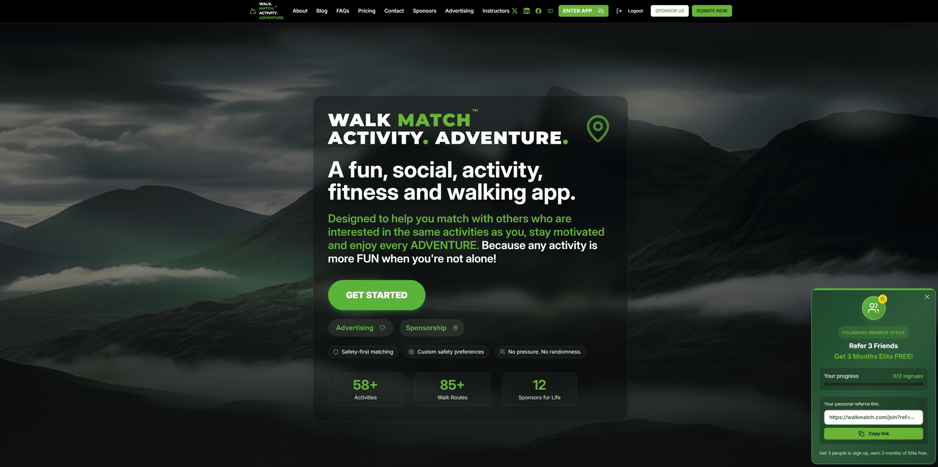 WALK. MATCH.™ get ELITE FREE for 3 months offer